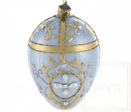 Christbaumschmuck Ei 13cm – Königliches Himmelblau