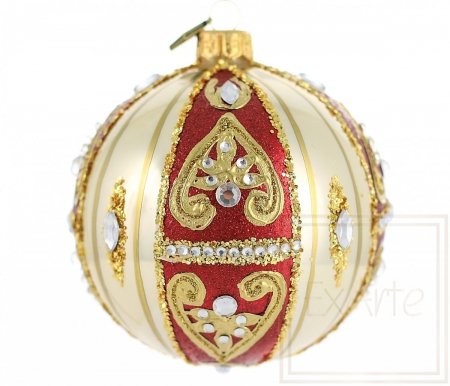 Christmas glass ball 10cm - Golden sonata