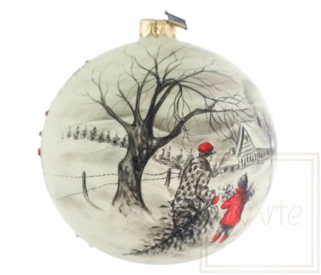 Christmas glass ball 12 cm - Christmas is coming
