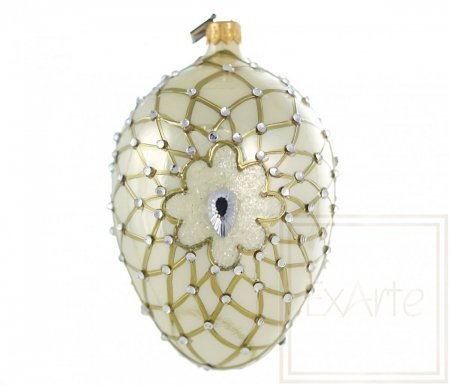 Christmas ornament egg 13 cm – diamond flower