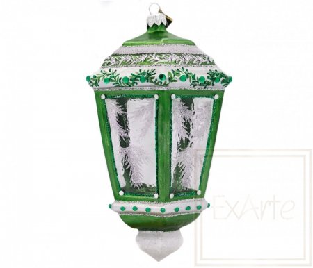 Bombka świąteczna Zielona latarnia  - 16cm