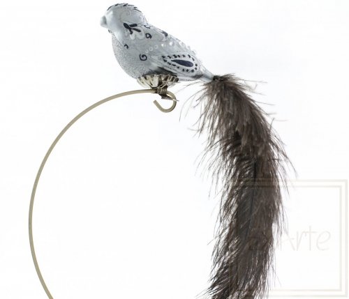 Weihnachtsbaumschmuck Silbervogel - 11cm
