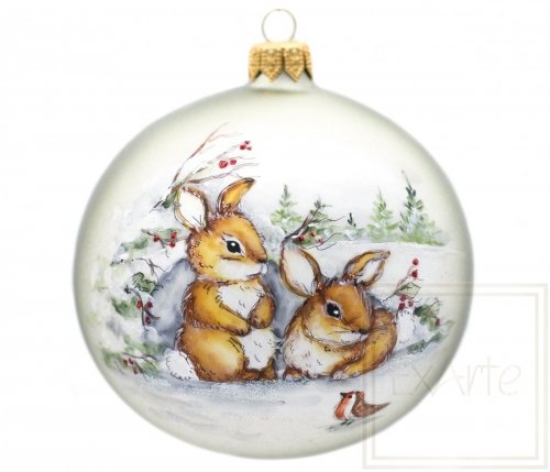 Weihnachtskugel 10 cm – Kleine Hasen