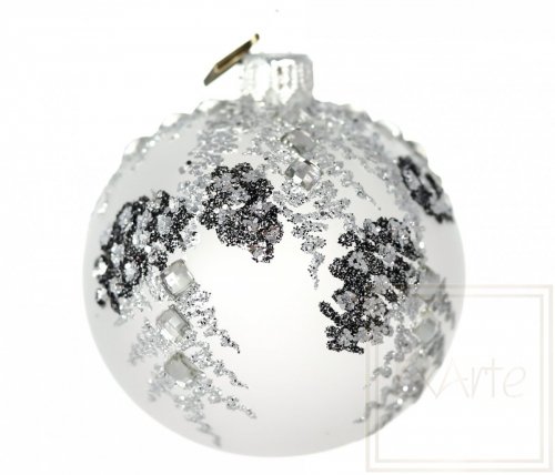Christmas glass ball 8 cm - Silver frost