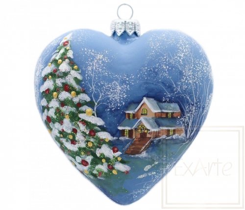 Christmas ornament heart 10cm - Winter snuggery