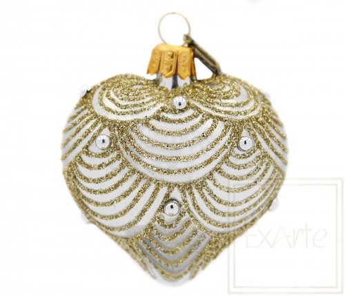 Christmas bauble Heart 5 cm – Golden shells