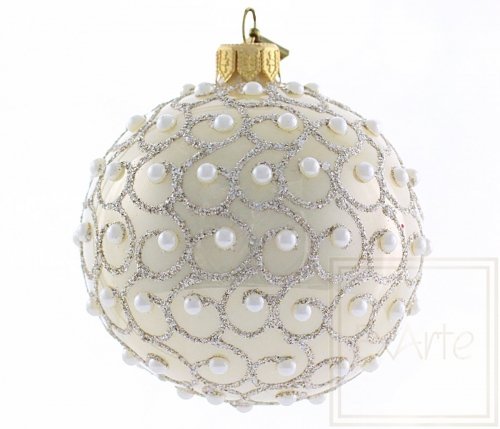 Christmas glass ball 8 cm – Pearl