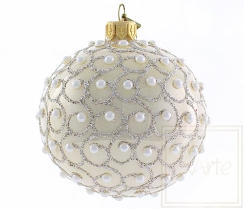 Christmas glass ball 8 cm – Pearl
