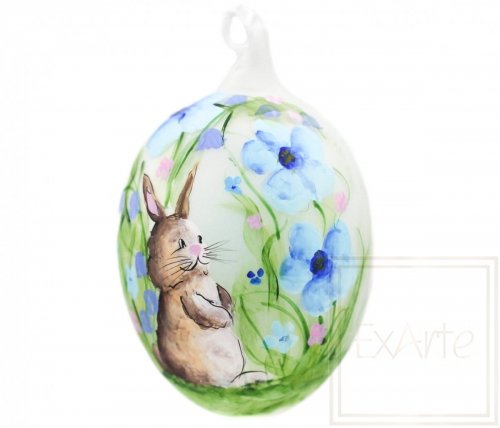 Christmas ornament Easter egg 9cm - Spring with Rabbit