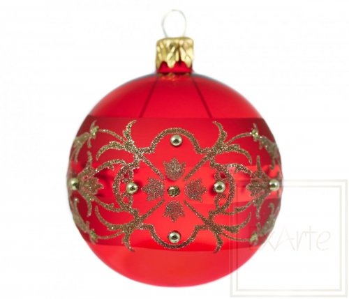 Christmas ornament Ball 7 cm - Glitter border