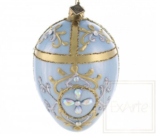 Christmas ornament egg 13cm - Royal Azure