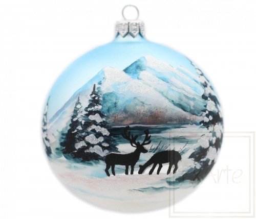 Christmas glass ball 10 cm - At the foot of the mountains