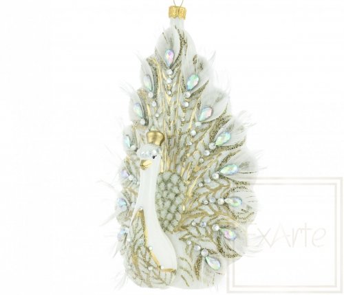 Christmas bauble queen peacock - 18cm