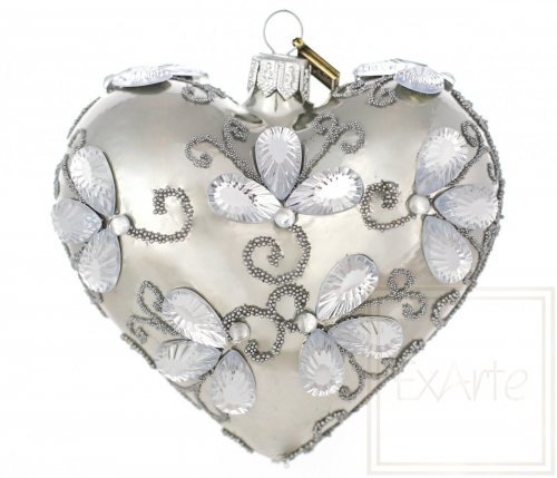 Christmas ornament heart 9.5 cm - Crystal