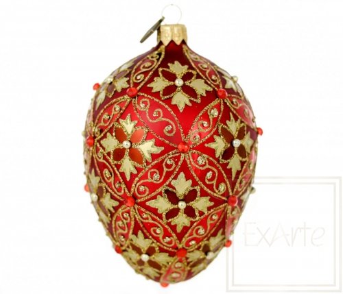 Christmas ornament egg 13cm - Ruby clematis