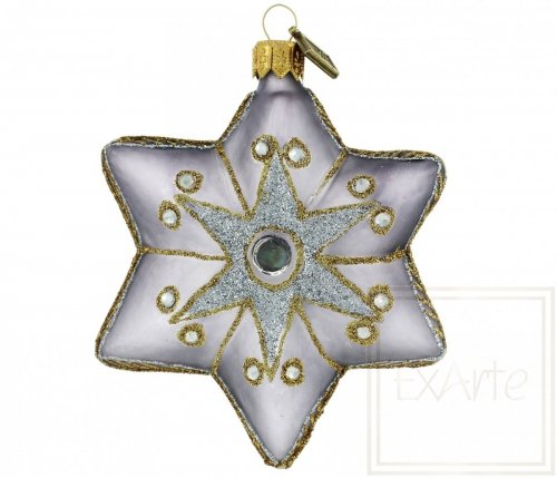 Christmas ornament star 8 cm - Graphite night