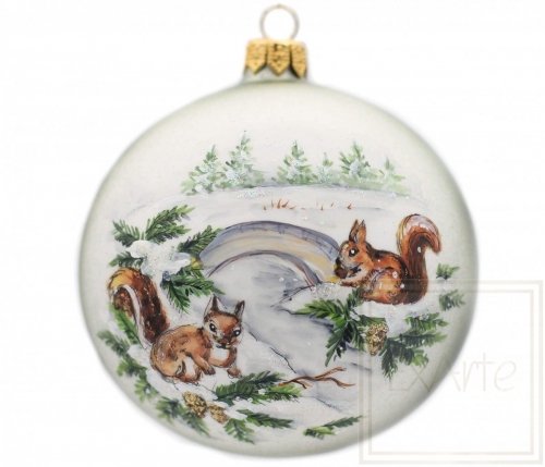 Christmas glass ball 10 cm - Squirrels