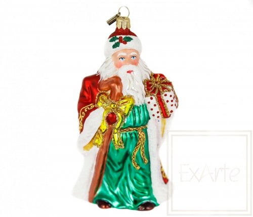 Christmas ornament Santa 13cm - With a gift