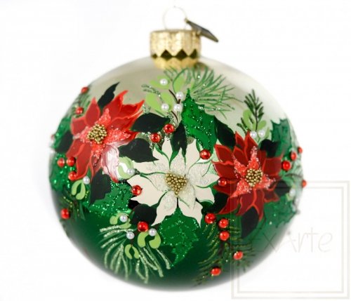 Christmas glass ball 10 cm - Christmas bouquet