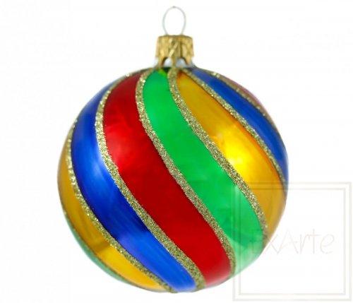 Christmas ornament Ball 8 cm - Streamers