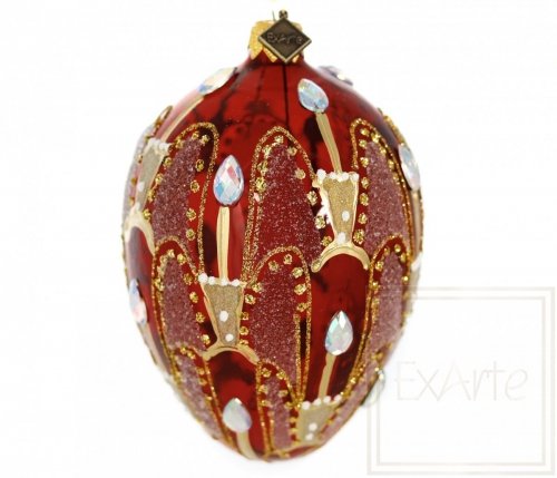 Christmas ornament egg 13cm - Diamond flames