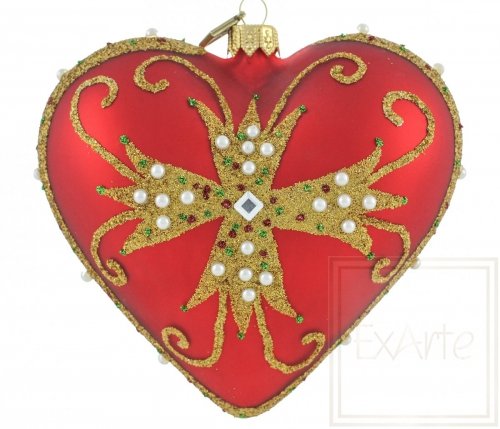 Christmas ornament heart 12cm - Inlaid