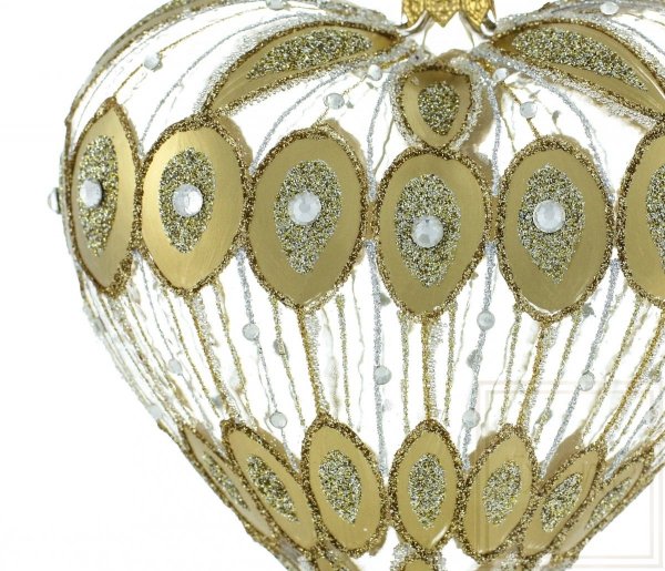 bombki szklane przezroczyste serca / Glaskugeln große Herzen / Big heart glass bauble