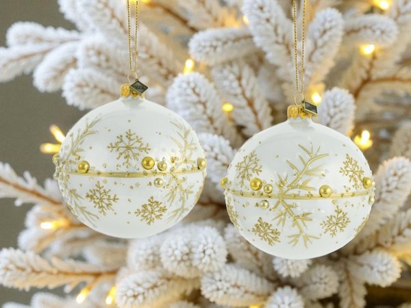 Bombka choinkowa kula perłowa złota