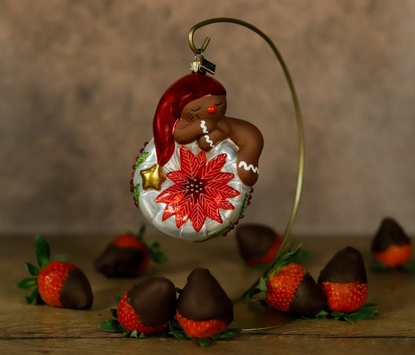 Weihnachtsbaumschmuck Lebkuchenmännchen 14 cm – Mit Weihnachtsstern