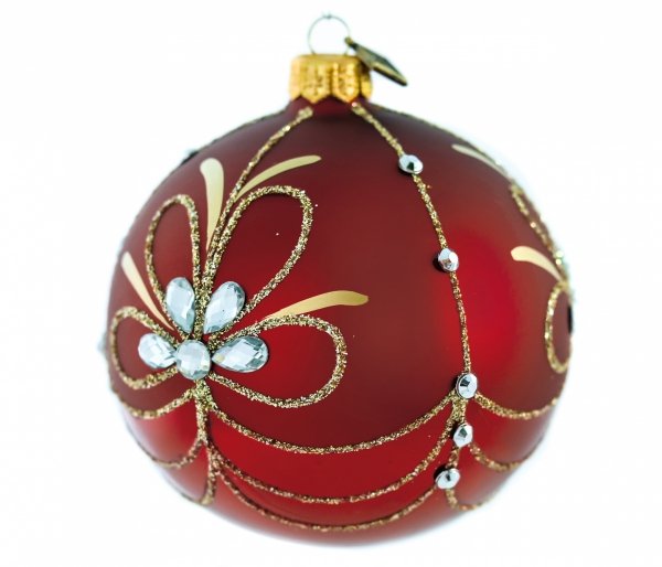 Szklana bombka bordowa kula