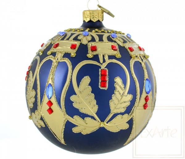 granatowa kula bombka szklana / Ball von 10cm - Schönheit der Symmetrie