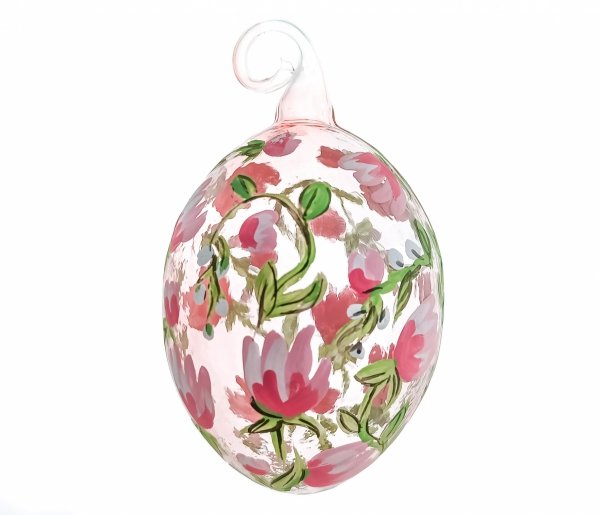 Szklana bombka w różowe magnolie 
