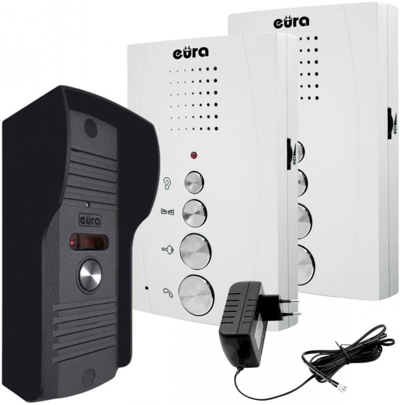 DOMOFON &#039;&#039;EURA&#039;&#039; ADP-51A3 &#039;&#039;DIFESA&#039;&#039; - 1-rodzinny, 2 unifony, interkom, biały