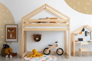 DMPBA 80x140cm Łóżko piętrowe dziecięce domek Mila ADEKO