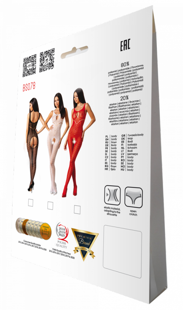 BS078 Bodystocking  Biały 
