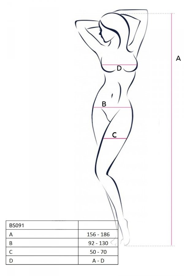 BS091 Bodystocking Biały 