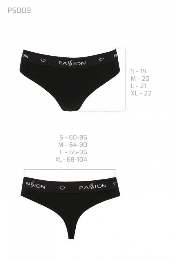 PS009 PANTIES black stringi bawełniane 