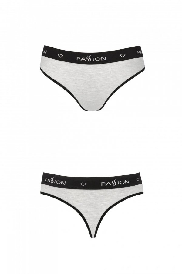 PS008 PANTIES grey stringi bawełniane 