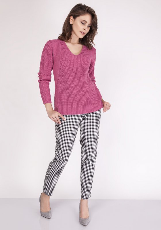 MKMSwetry Victoria SWE 123 Różowy sweter damski