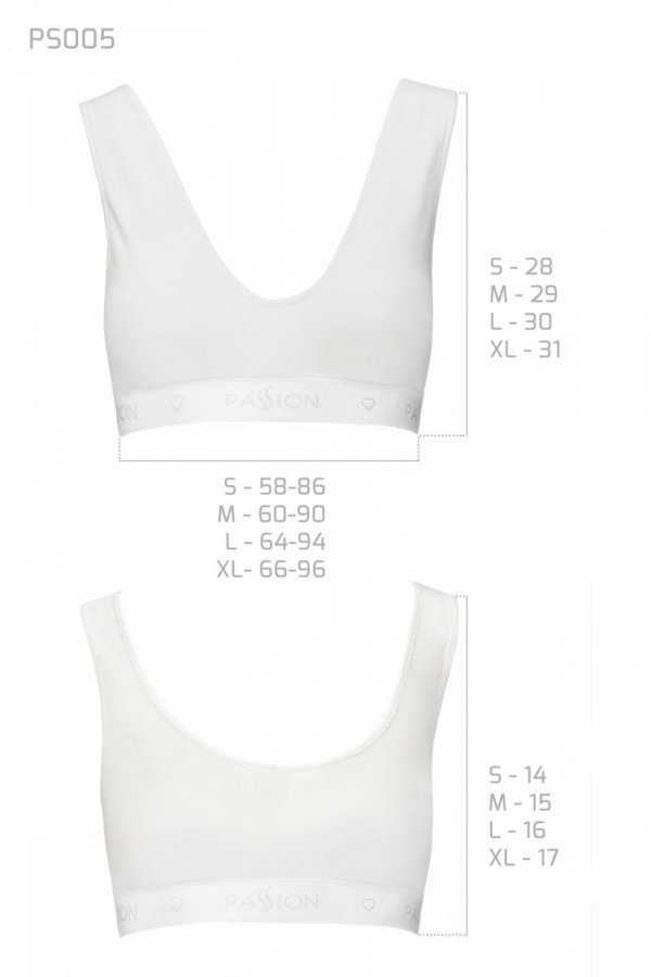 PS005 TOP white biustonosz sportowy 