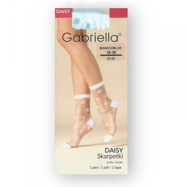 Gabriela Daisy 525 biało niebieskie skarpetki damskie 