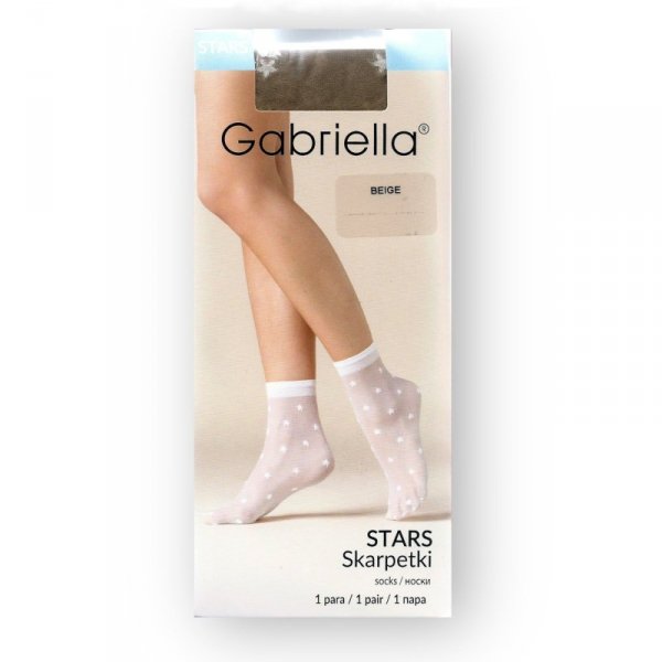 Gabriella Stars 527 beżowe skarpetki damskie