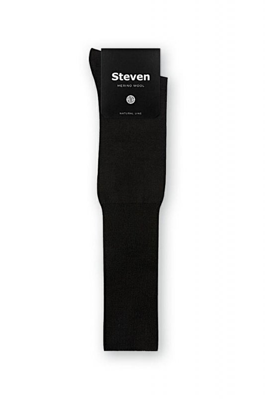 Steven 008 merino czarne podkolanówki męskie