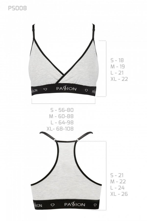 PS008 TOP grey sportowy biustonosz sportowy 