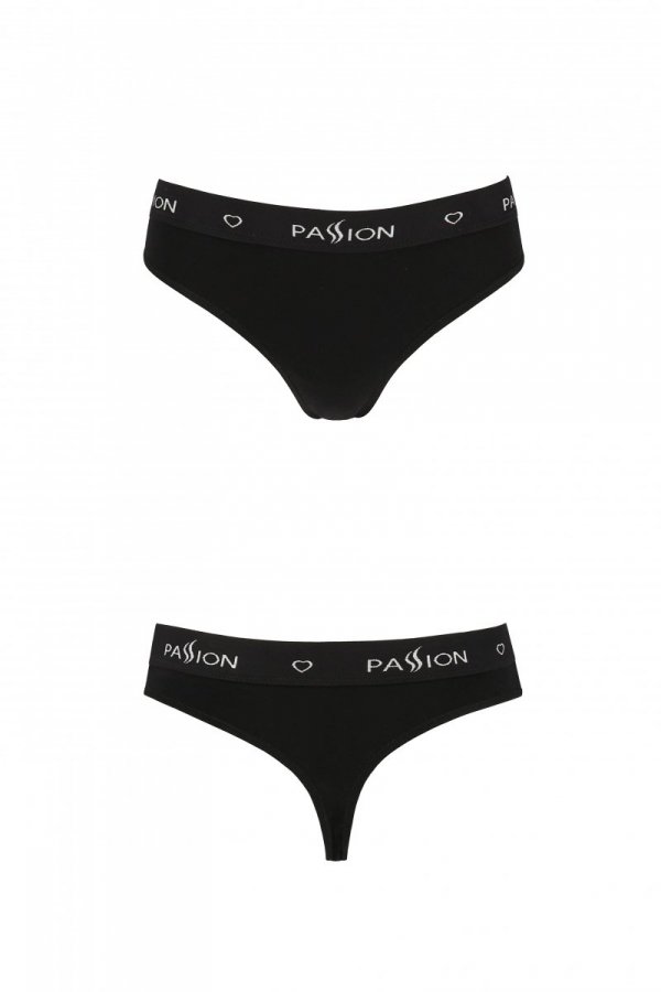 PS009 PANTIES black stringi bawełniane 