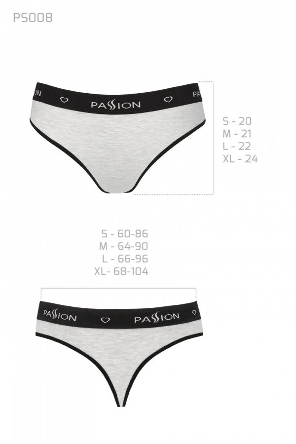 PS008 PANTIES grey stringi bawełniane 