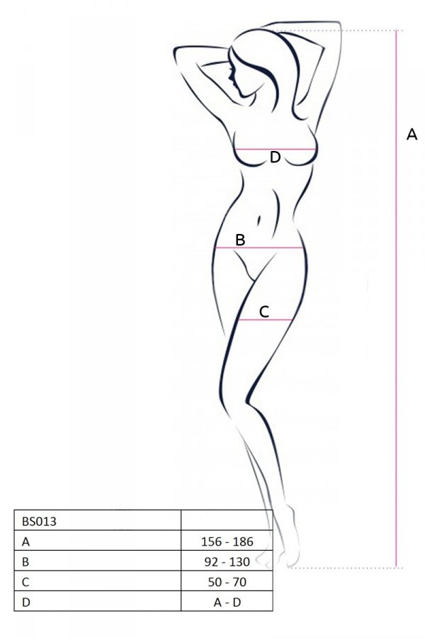 BS013 Czerwony bodystocking