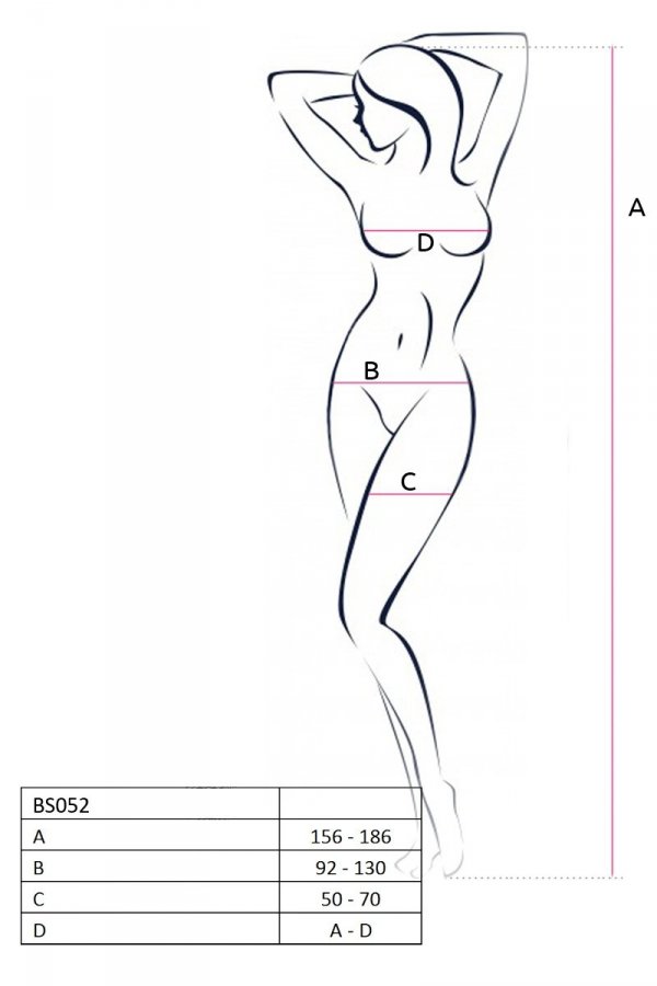 BS052 Bodystocking Czarny 
