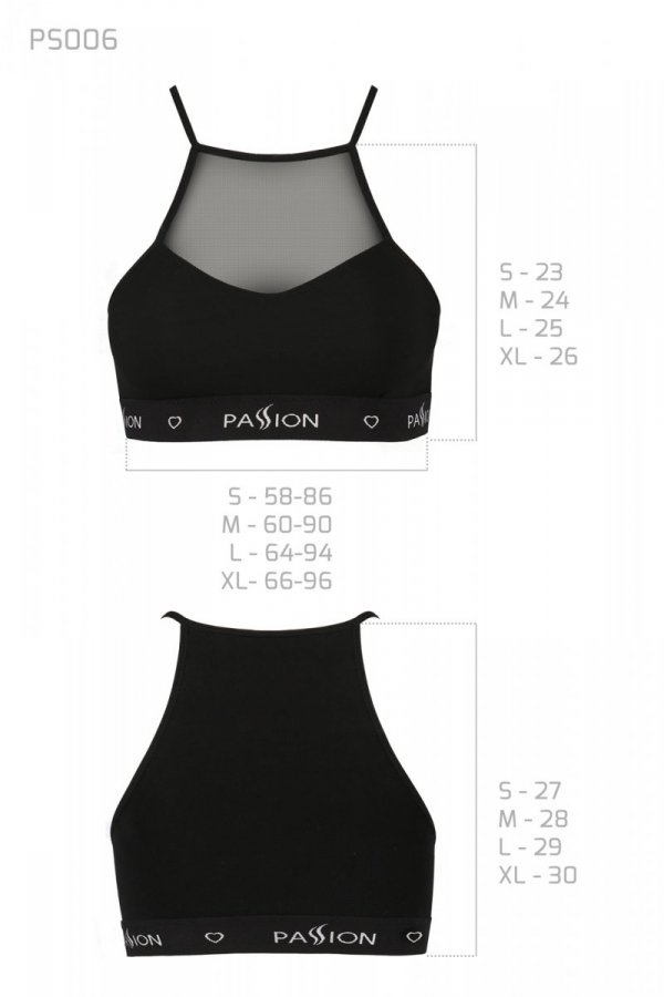 PS006 TOP black biustonosz z siateczką