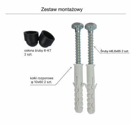 Zestaw montażowy wieszaka na rower R6S